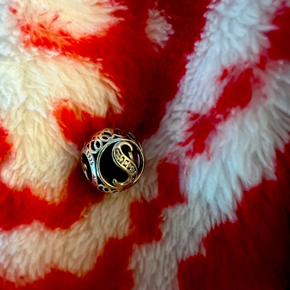 Pandora Sterling Silver Authentic initial letter S charm bead